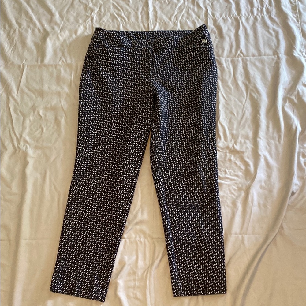 Anne Klein Monochrome Geometric Trousers